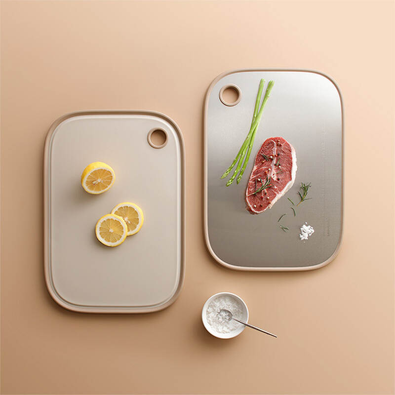 Thớt hai mặt inox 304, PP kháng khuẩn hiệu LocknLock kích thước 400*280*12MM - Màu Ivory - CKD096IVY, , large image number null